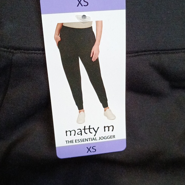 Matty M Woman's Essential Joggers - Dark Black Xs